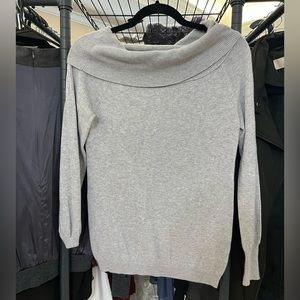Off the shoulder grey sweater
